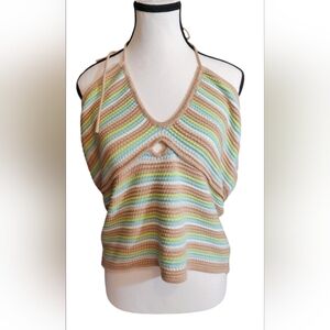Striped Multicolor Halter Top